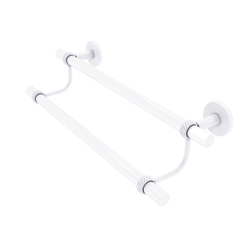 Double barre à serviettes murale clearview, Blanc mat, H 7,6 po x l 34 po x P 5,5 po