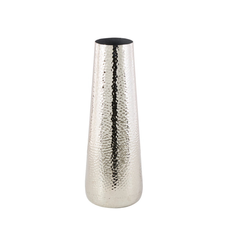 Cedrial Hammered Aluminum Vase, 24.6" H x 8.8" W x 8.7" D