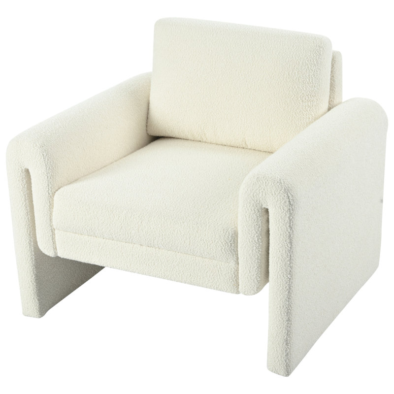 Chaise d'appoint rembourrée Modern, Blanc