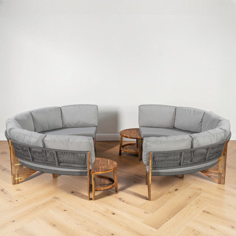 Gakona 8 - Person Modular Patio Conversation Set with Cushions, Gray