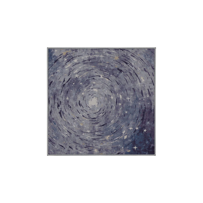 Machine Washable Gray Area Rug, Square 7'