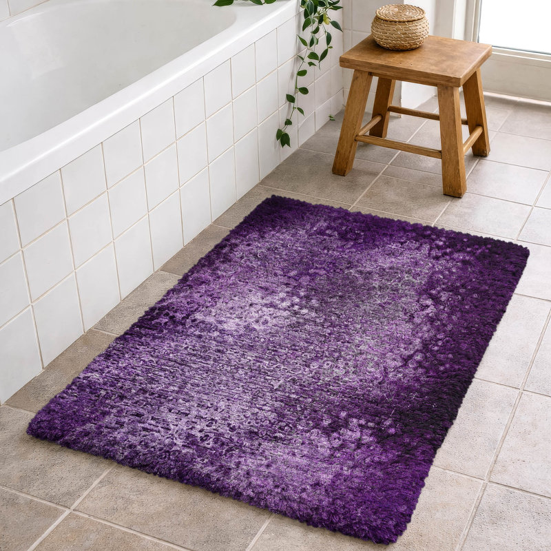 Premium Machine Washable Dream Shag ADS565 Casual Rug, 1'8" x 2'6", Purple