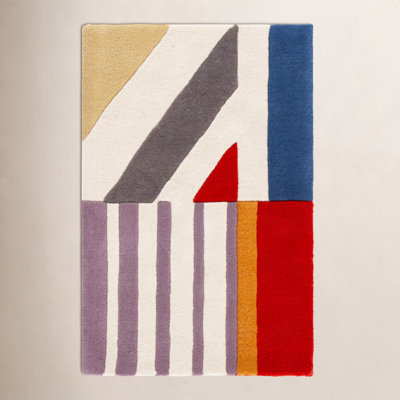 Tripoli Ivory Multi Hand-Tufted Geometric Rug