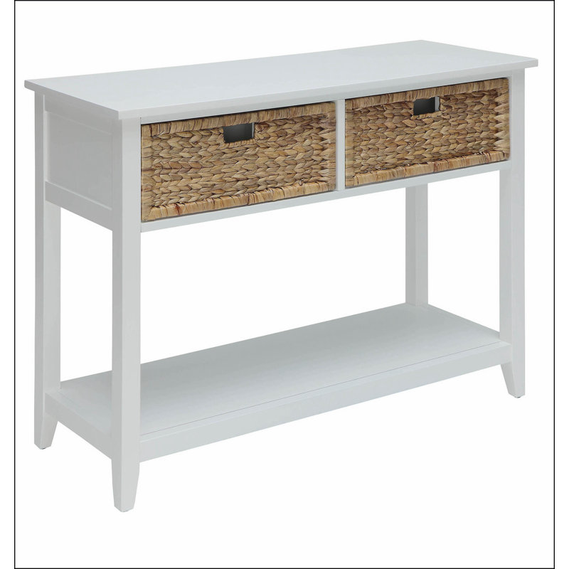 Console avec tablette inférieure, Blanc