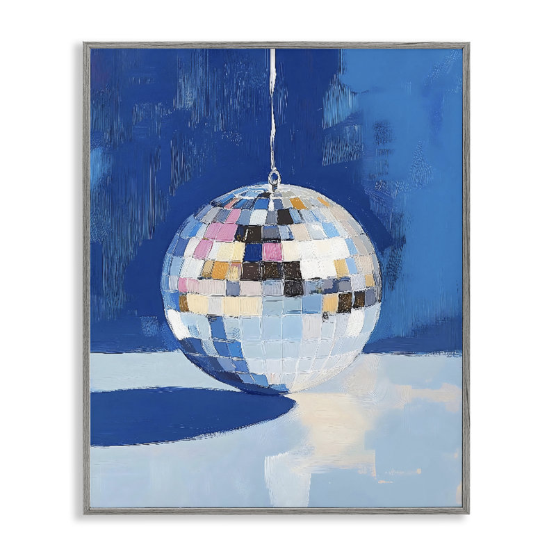 Giclée encadrée de la balle de danse argentée, design par The Prints Vibe, Farmhouse Grey Giclee Framed, 14 x 11