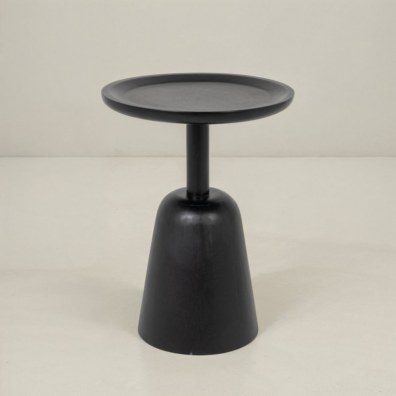 Table d'appoint ronde en bois de manguier