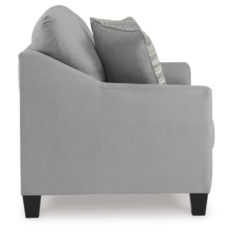 Gray Velvet Loveseat with Removable Cushions