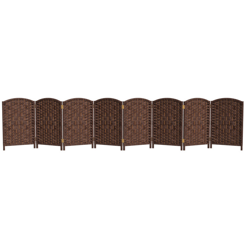 Paravent Short Diamond Weave, 2 pi, 8, Café noir