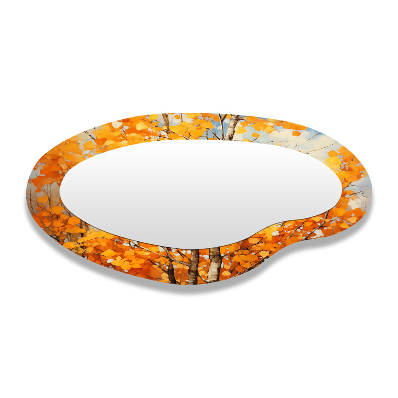 Miroir mural orange asymétrique Essence III - Arbre