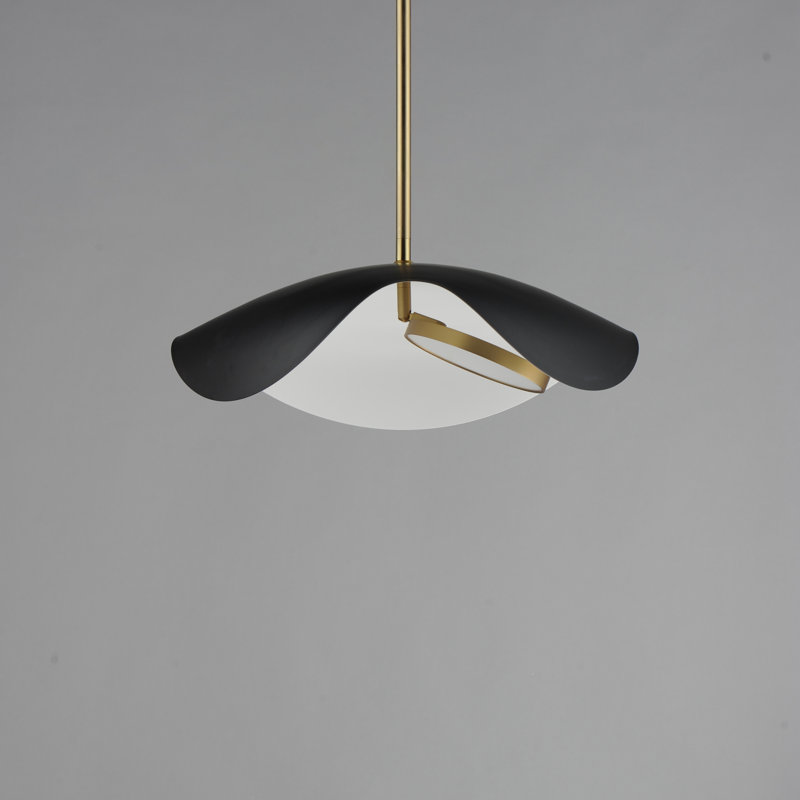 Luminaire suspendu 1 lumière Hinton, Noir / doré