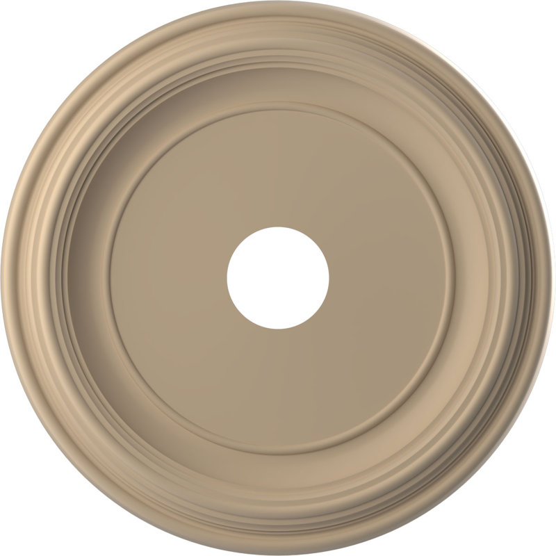 Traditional Traditional Thermoformed PVC Ceiling Medallion, UltraCover Satin Smokey Beige, 19" H x 19" W x 1.5" D