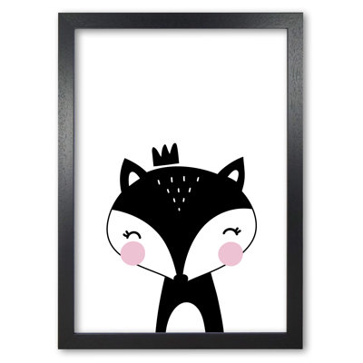 Scandi Fox With Crown - Print
