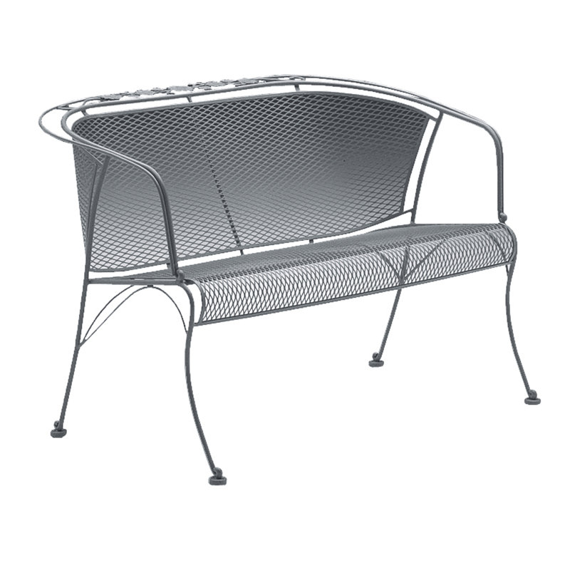 Barrel Love Seat With Optional Seat Cushion, Graphite, Pique Gravel