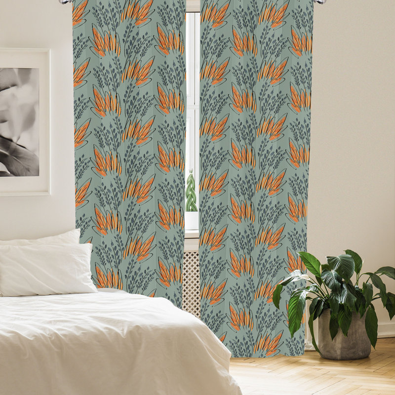 Ethnic Semi-Sheer Rod Pocket Curtain Panels, 28" x 63"