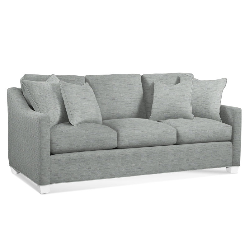 Oliver Sofa, Frost White Finish, Gray Sugar Performance; 0863-84