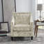Fauteuil d'appoint Hilga Erica avec garniture cloutée chromée-722825220