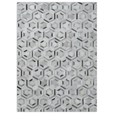Fredegaest Leather Geometric Indoor Rug