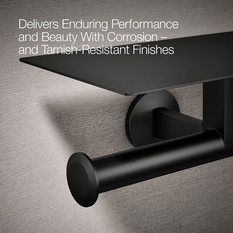 Components™ Covered Double Toilet Tissue Holder, Matte Black