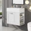 Meuble-lavabo de 21,8 po avec lavabo, armoire flottante murale, grand tiroir, tablette réglable, porte-papier hygiénique, système de fermeture en douceur-114864600