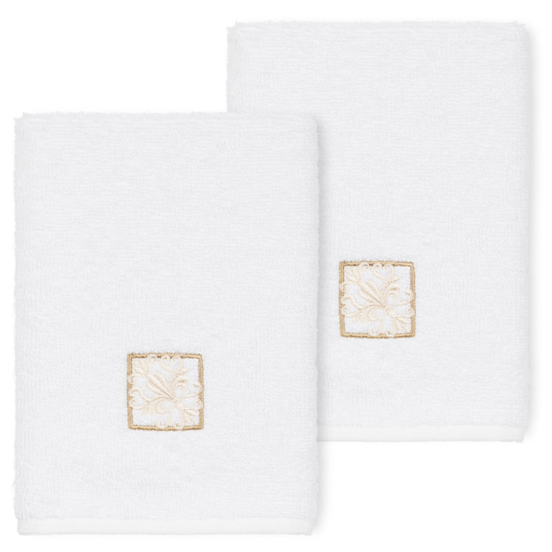 Essuie-mains en coton turc Vivian, Blanc