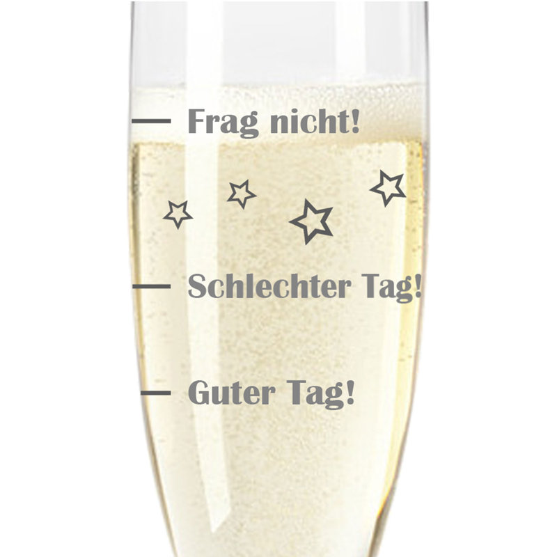 Champagne glass Guter Tag! Bad Tag!