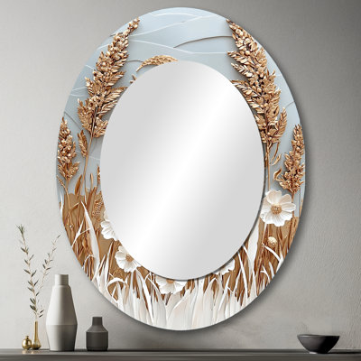 Décor de miroir mural ovale doré Istanbul Countryside II