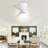 Corabelle 23" 3-Blade Modern Flush Mount Small Ceiling Fan with Remote Control and Light Kit Included, White-1776631203