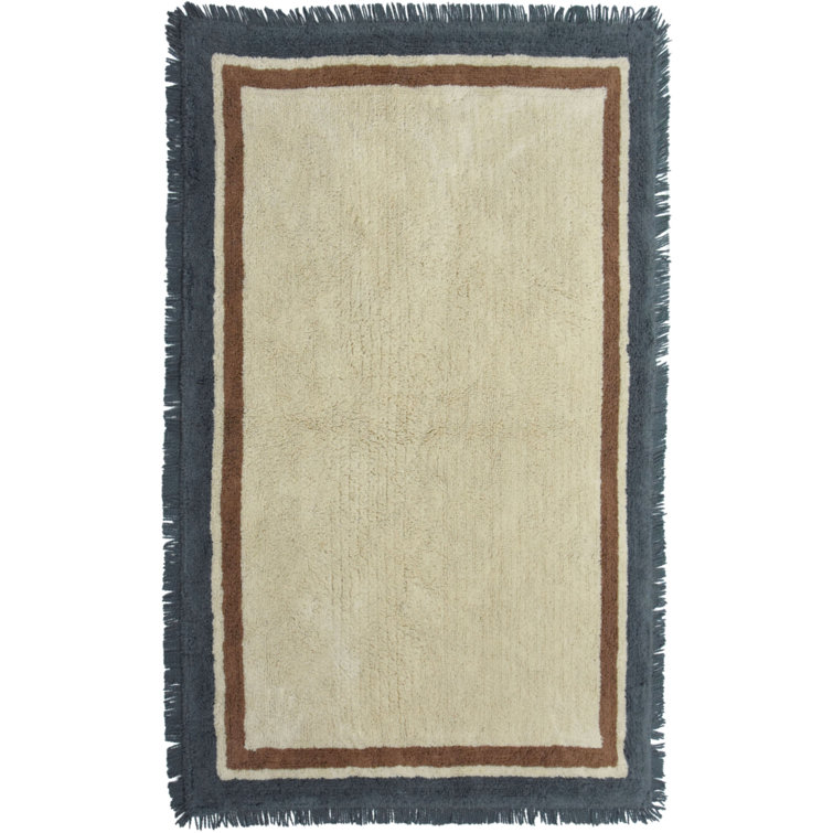 Adna Solid Colour Cotton Hand Woven Area Rug