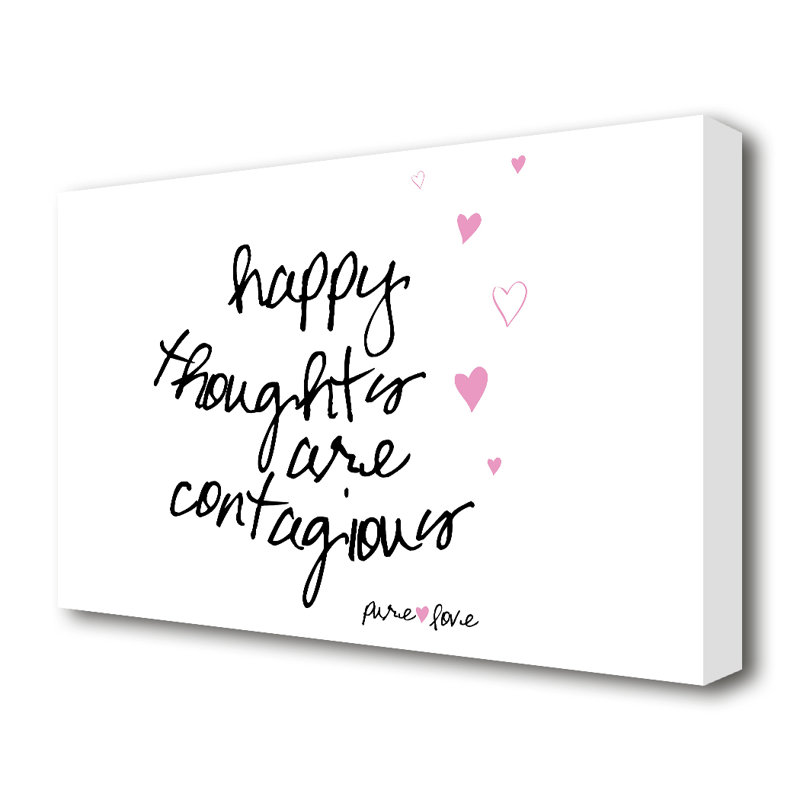 Happy Thoughts Are Contagious - Wrapped Canvas Print, 35.6 cm H x 50.8 cm W x 4.4 cm D