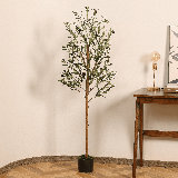 Albee Artificial Olive Tree in Pot with Realistic Leaves and Natural Trunk