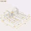 Lit plateforme simple double avec tête de lit en forme de maison et table de chevet intégrée-946352278