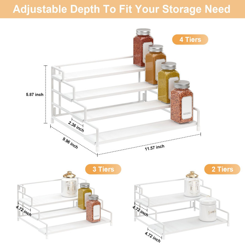 Freestanding Spice Rack with Adjustable Racks