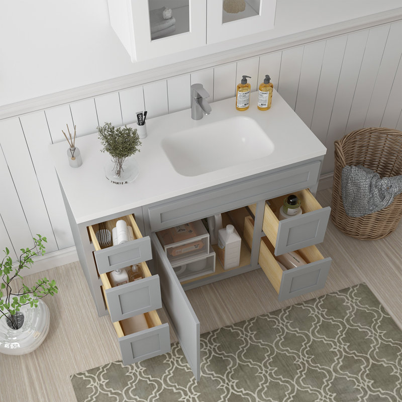 Base de meuble-lavabo simple 48 po seulement, Gris