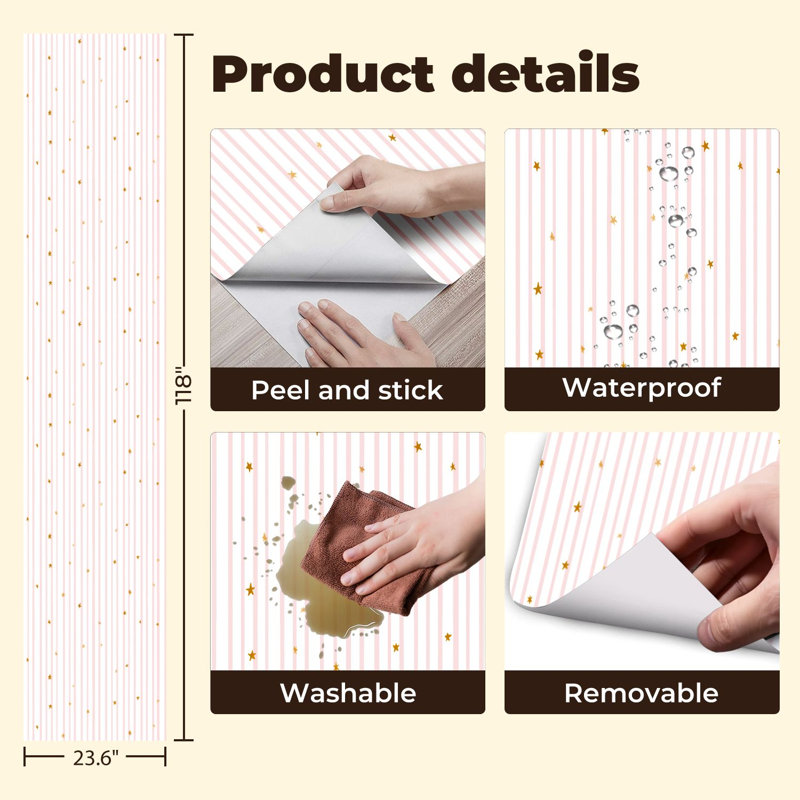 Papier peint adhésif peler et coller en PVC, revêtement mural auto-adhésif amovible, imperméable pour la décoration intérieure
