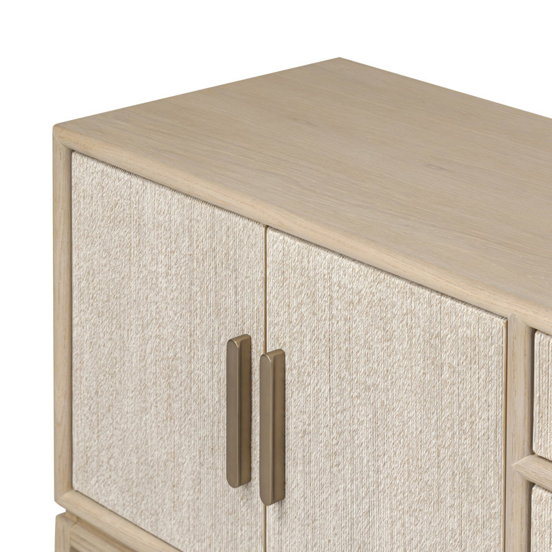 Rosenell Media Console-Oak Solid, Natural