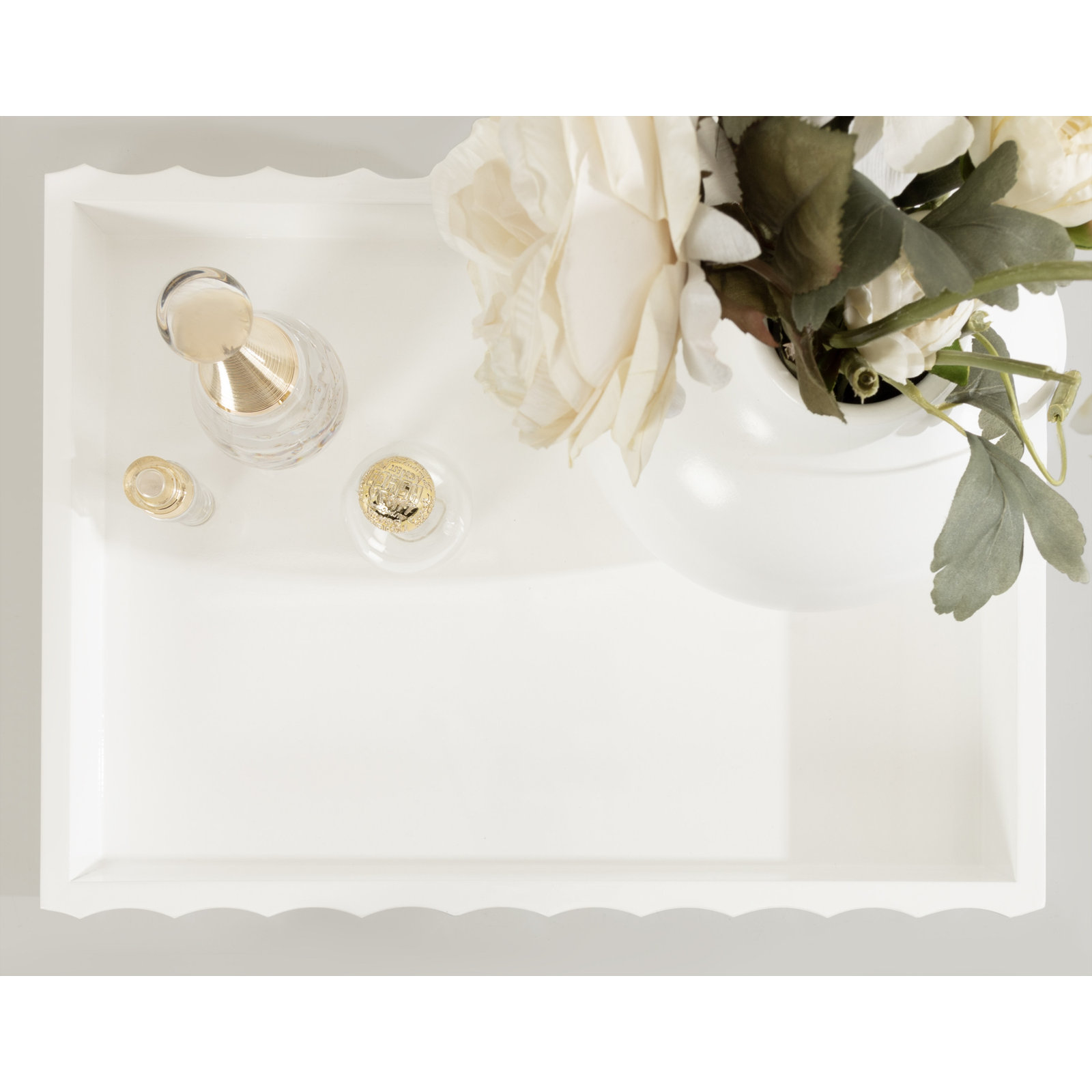 Cardella Decorative Tray, White