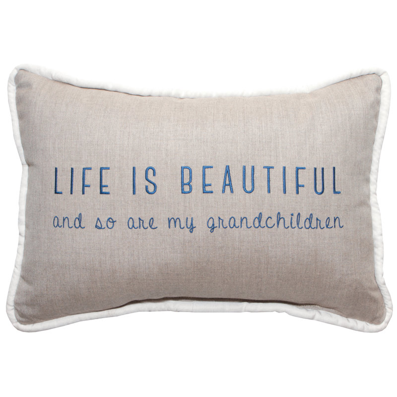 Accessories Life Is Beautiful And So Are My Grandchildren Outdoor Rectangular Pillow Cover & Insert