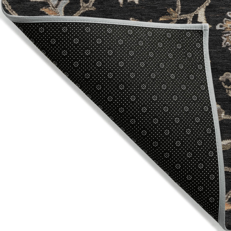 Tapis noir intérieur / extérieur lavable à la machine Cicel ACN1137, Rond 8 pi