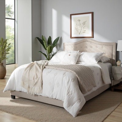 Lit très grand rembourré Manthey, beige clair, l 80,00 po x L 83,00 po x H 51,57 po Manthey