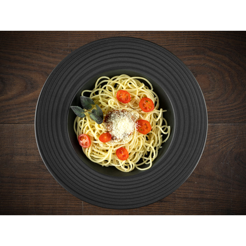Creatable, lava stone black, 2-piece pasta gourmet plate set