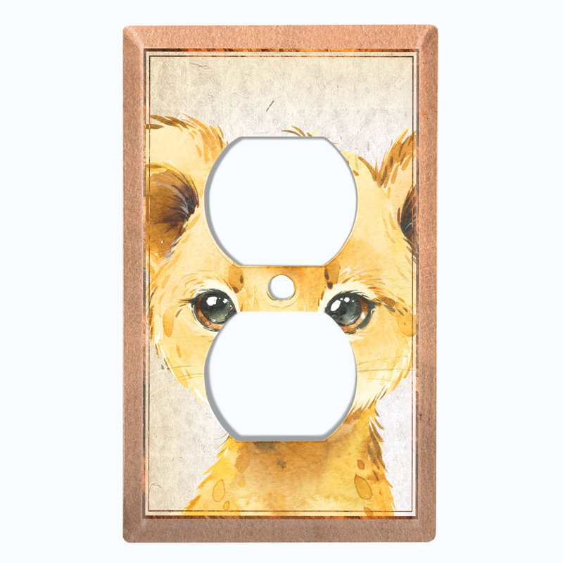 Plaque murale mignonne à 1 prise avec un bébé tigre mignon