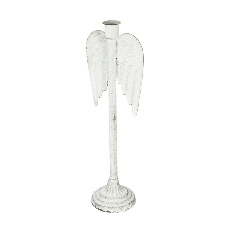 Bougeoir de table en fer, H 12,6 po x l 4,3 po x P 3 po