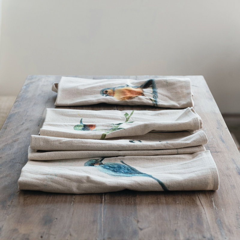 Avian Cotton And Linen Tea Towel Set