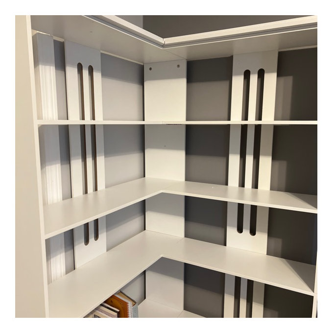Duanna Farmhouse Bookshelf Corner Bookcase 72.8” Large Bookcase Wood Bookshelf Tall L Shaped Bookshelf 5 Tier Corner Shelf Display Rack Etagere Shelf Storage For Office Bedroom (Half Panel, Retro) - Brown