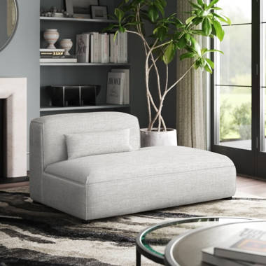 Ariee Upholstered Chaise Lounge Wade Logan Fabric: Light Gray Corduroy