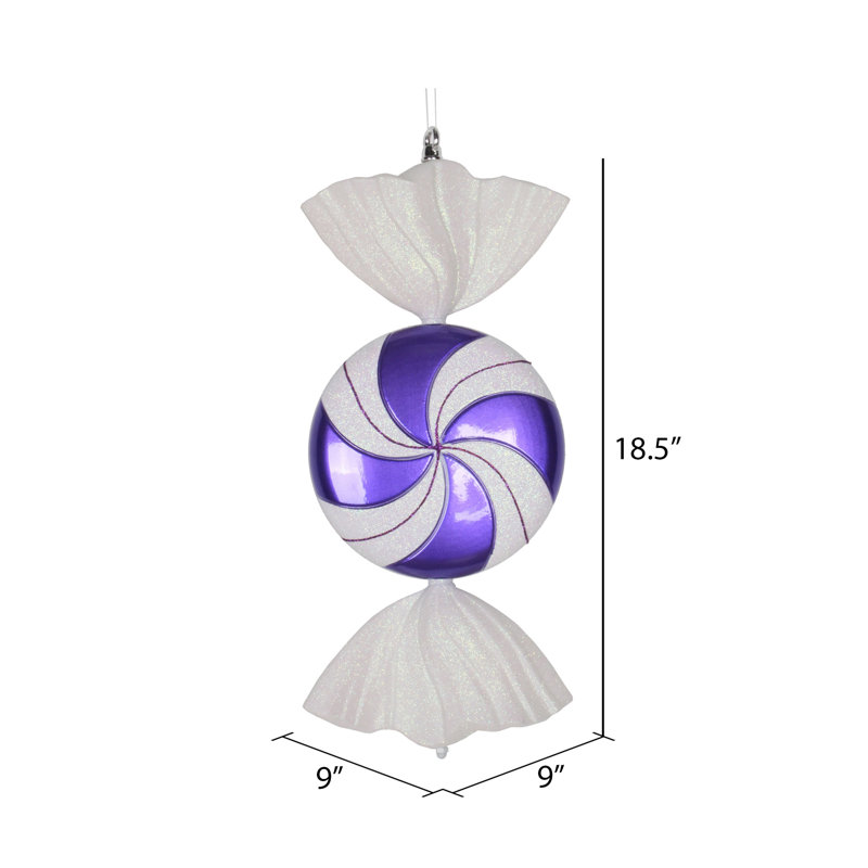 Ornement 18,5 po, Mauve / Blanc