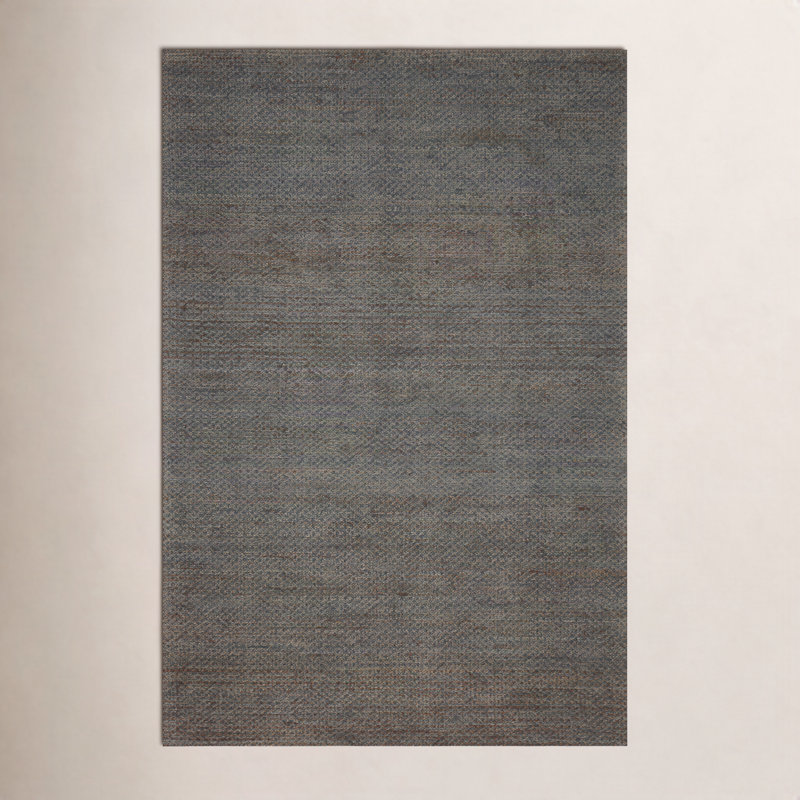 Tapis brun / gris en jute / sisal tissé à plat à la main Abisai, Rectangle 3 pi 6 po x 5 pi 6 po