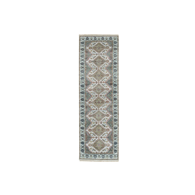 Tapis oriental à bordure fleurie unique noué à la main 2 pi 7 po x 8 pi 881CA8DA9FBB4F979D147BDAAA5A9130