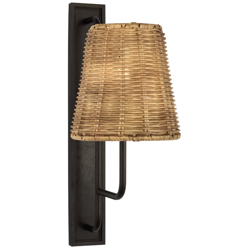 Rui 1 - Light Armed Sconce, Aged Iron, 20" H x 8" W x 12.75" D