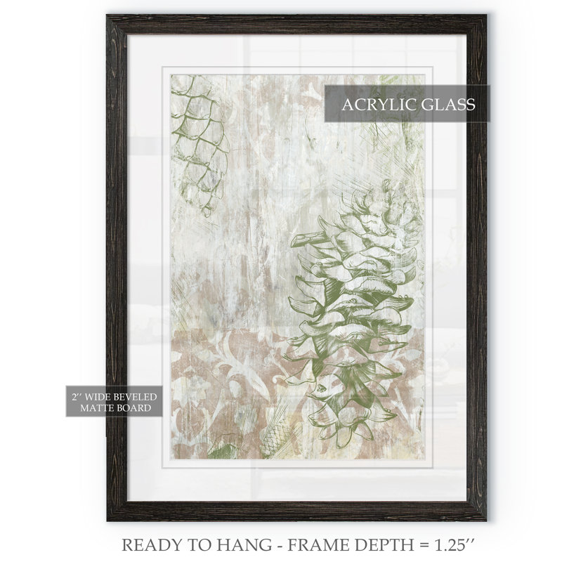 « pinecone fresco ii » par paul cezanne-cadre photo, reproduction d’art, H 24 po x l 18 po x P 1,25 po, Papier encadré ébène